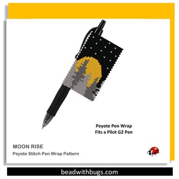 MOON RISE: Peyote Stitch Beaded Pen Wrap by Bead with Bugs
