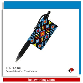 THE PLAINS:  Peyote Stitch Beaded Pen Wrap by Bead with Bugs