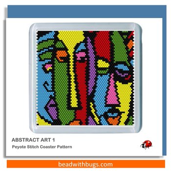 ABSTRACT ART:  Beaded Coaster Pattern Set