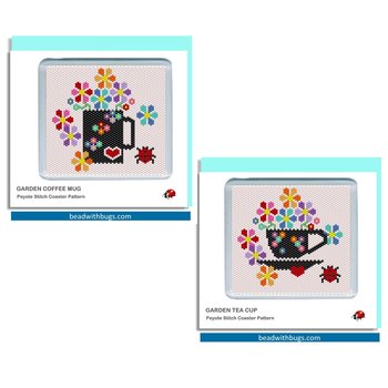 GARDEN SERIES:  Beaded Coaster Pattern Set