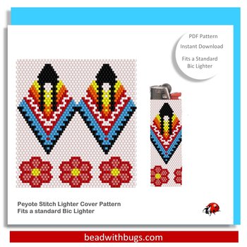 THE WOMEN:  Peyote Stitch Beaded Lighter Cover by Bead with Bugs
