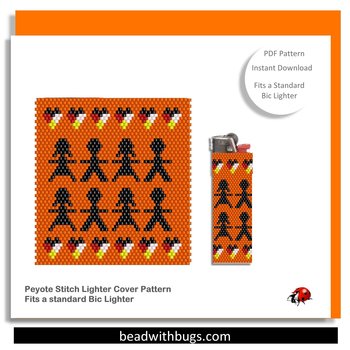 EVERY CHILD MATTERS:  Peyote Stitch Beaded Lighter Cover by Bead with Bugs