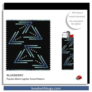 BLUEBERRY:  Peyote Stitch Beaded Lighter Cover by Bead with Bugs