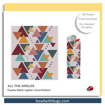 ALL THE ANGLES:  Peyote Stitch Beaded Lighter Cover by Bead with Bugs