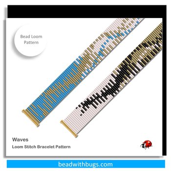 WAVES:  A Loom Beaded Bracelet Pattern by Bead with Bugs