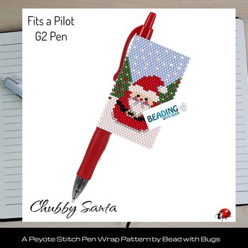 CHUBBY SANTA: Peyote Stitch Beaded Pen Wrap by Bead with Bugs