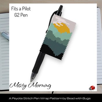 MISTY MORNING:  Peyote Stitch Beaded Pen Wrap by Bead with Bugs