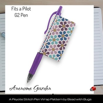 ANEMONE GARDEN: Peyote Stitch Beaded Pen Wrap by Bead with Bugs