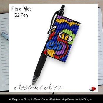 ABSTRACT ART 2: Peyote Stitch Beaded Pen Wrap by Bead with Bugs