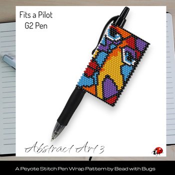 ABSTRACT ART 3:  Peyote Stitch Beaded Pen Wrap by Bead with Bugs