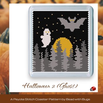 HALLOWEEN 2: Peyote Stitch Beaded Coaster Pattern by Bead with Bugs