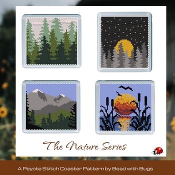 THE NATURE SERIES: Peyote Stitch Beaded Coaster Pattern by Bead with Bugs
