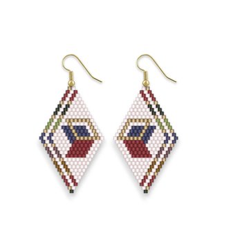 SIMPLY SQUARED:  Brick Stitch Beaded Earrings Pattern by Bead with Bugs