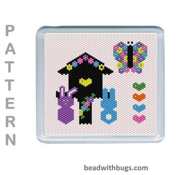 EASTER THEMED SET: Peyote Stitch Beaded Coaster Pattern by Bead with Bugs