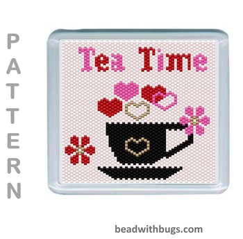 THE VALENTINE SET: Peyote Stitch Beaded Coaster Pattern by Bead with Bugs