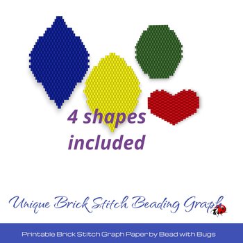 PRINTABLE GRAPH PAPER:   Unique Brick Stitch Earring Graph Paper For Creative Design