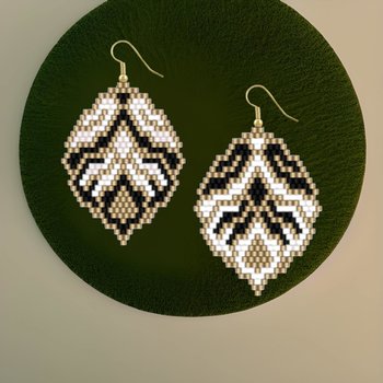MAKE A STATEMENT:  Brick Stitch Beaded Earrings Pattern by Bead with Bugs