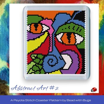 ABSTRACT ART 2: Peyote Stitch Beaded Coaster Pattern by Bead with Bugs