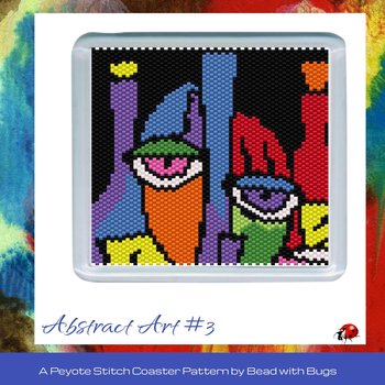 ABSTRACT ART 3: Peyote Stitch Beaded Coaster Pattern by Bead with Bugs