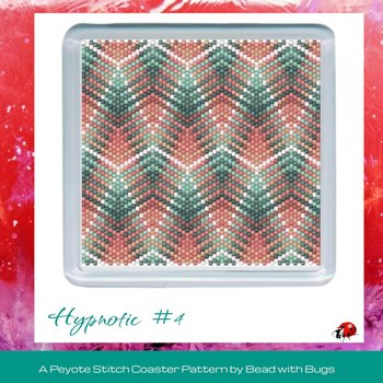 HYPNOTIC #4: Peyote Stitch Beaded Coaster Pattern by Bead with Bugs