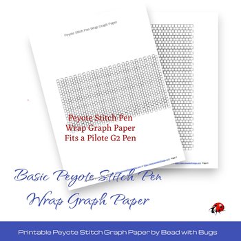 PRINTABLE GRAPH PAPER:  Peyote Stitch Pen Wrap Graph Paper For Creative Design