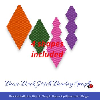 PRINTABLE GRAPH PAPER:   Basic Brick Stitch Earring Graph Paper For Creative Design