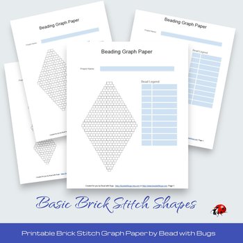 PRINTABLE GRAPH PAPER:   Basic Brick Stitch Earring Graph Paper For Creative Design