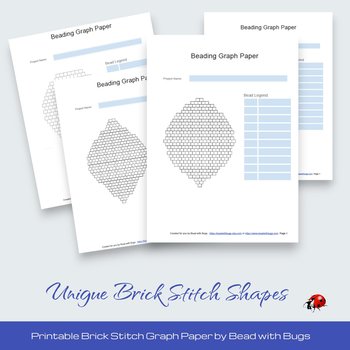 PRINTABLE GRAPH PAPER:   Unique Brick Stitch Earring Graph Paper For Creative Design