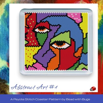 ABSTRACT ART 4: Peyote Stitch Beaded Coaster Pattern by Bead with Bugs