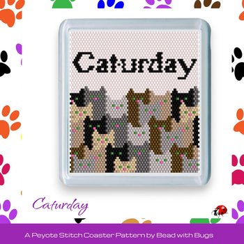 CATURDAY: Peyote Stitch Beaded Coaster Pattern by Bead with Bugs
