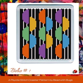 BOHO # 1: Peyote Stitch Beaded Coaster Pattern by Bead with Bugs