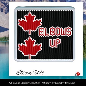 ELBOWS UP: Peyote Stitch Beaded Coaster Pattern by Bead with Bugs