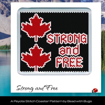 STRONG AND FREE: Peyote Stitch Beaded Coaster Pattern by Bead with Bugs