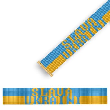 SLAVA UKRAINI:  A Loom Beaded Bracelet Pattern by Bead with Bugs