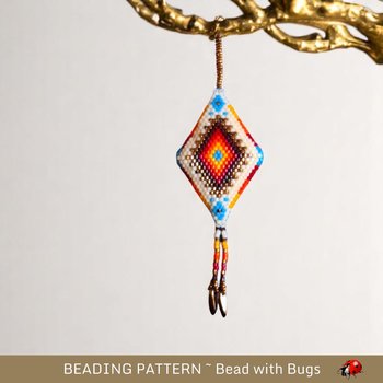 Intermediate to Advanced FOUR DIRECTIONS Beadwork Pattern - 3D Pod with Herringbone Experience
