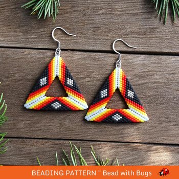 Peyote Stitch 3D Triangle  Earring Pattern, Arizona, Southwestern styled triangle earring PDF