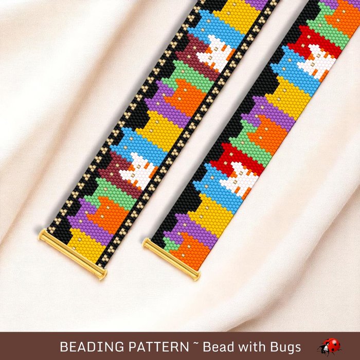 Peyote Stitch Beaded Bracelet Pattern (PDF), HAPPY CATS