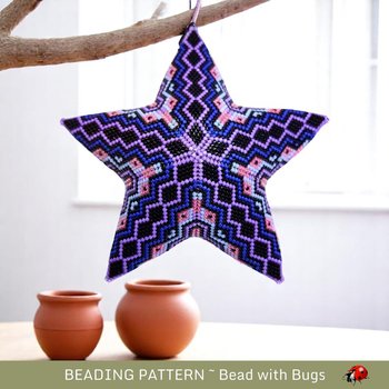 NATALIE,  Delightful 3D Beaded Star  PDF Pattern - Perfect for Christmas Tree Decoration