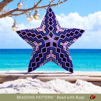 NATALIE,  Delightful 3D Beaded Star  PDF Pattern - Perfect for Christmas Tree Decoration