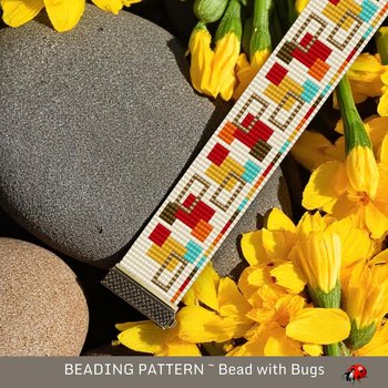 Loom Beaded Bracelet Pattern by Bead with Bugs, SIMPLY SQUARED, PDF