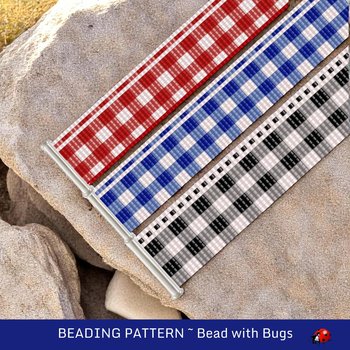 Loom Beaded Bracelet Pattern by Bead with Bugs, GINGHAM COLLECTION, PDF
