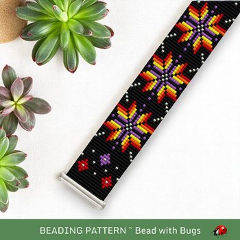 Loom Beaded Bracelet Pattern by Bead with Bugs, THREE SISTERS, PDF