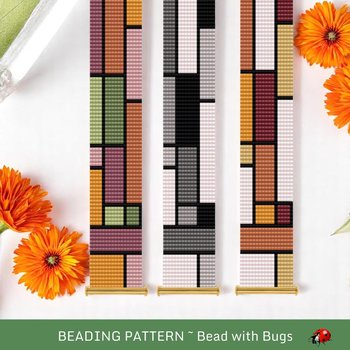 Loom Beaded Bracelet Pattern by Bead with Bugs, COLOUR BLOCKED, PDF