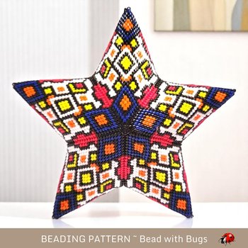 FANTASY the 3D Beaded Peyote Star Pattern by Bead with Bugs.