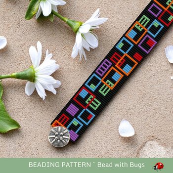 Loom Beaded Bracelet Pattern by Bead with Bugs, BOXED IN, PDF