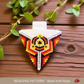 3D Beaded Peyote Pendant Pattern by Bead with Bugs, Bright Triangle, PDF