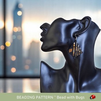 Peyote Stitch Beaded Bracelet and Earrings Pattern Set, Mixed Metals, PDF