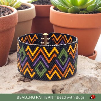 Peyote Stitch Beaded Bracelet and Earrings Pattern Set, Earthbound, PDF