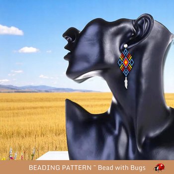 Peyote Stitch Beaded Bracelet and Earrings Pattern Set, The Plains, PDF