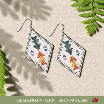 Peyote Stitch Beaded Bracelet and Earrings Pattern Set, Autumn Winds, PDF
